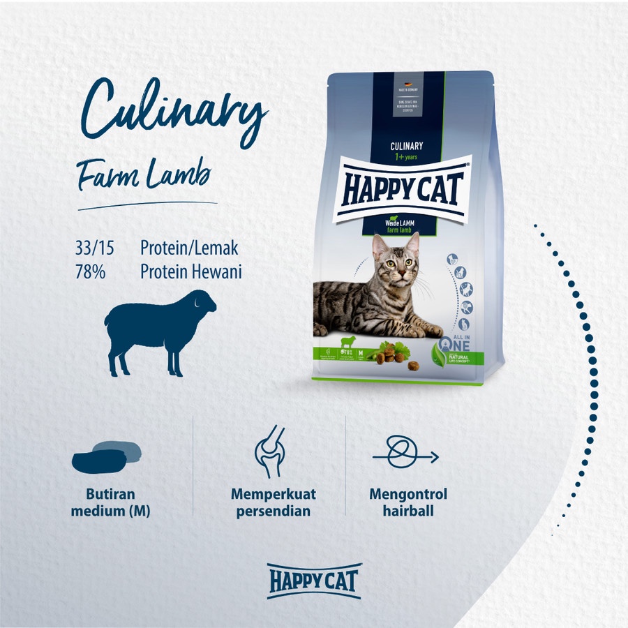 Happy Cat Culinary Farm Lamb 300gr - Makanan Kucing Dewasa