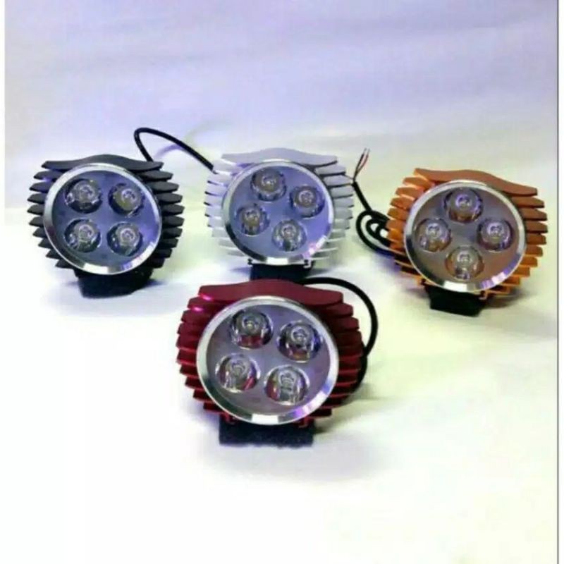 Lampu tembak sorot depan led 4 mata 3mode slim gepeng universal luxeon motor [L0104A]