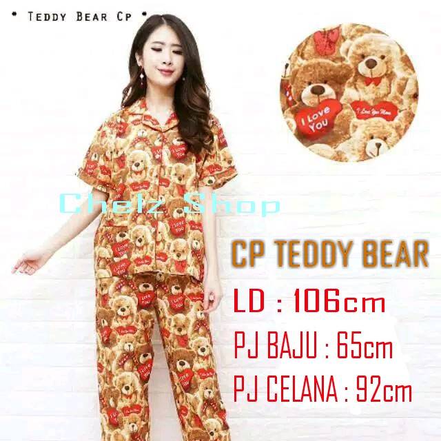 Baju Tidur Piyama Wanita/Cewek Pajamas Dewasa Motif Karakter Murah High Quality