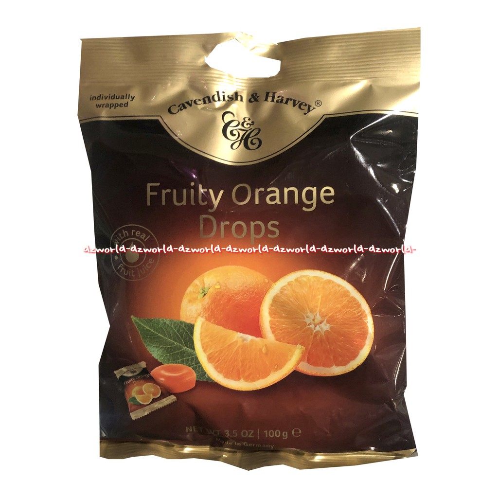 Fruity Orange Drops 100gr Cavendish and Harvey Permen Lunak Kenyal Rasa Jeruk