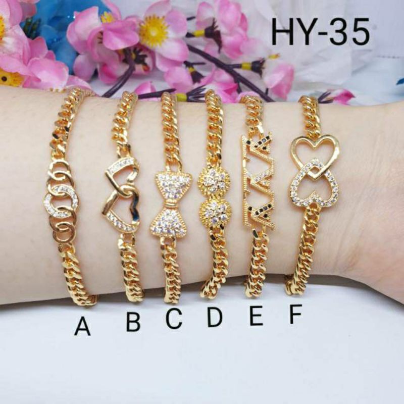 Gelang anak rantai HY-35 lapis emas uk 14cm [HY-35]