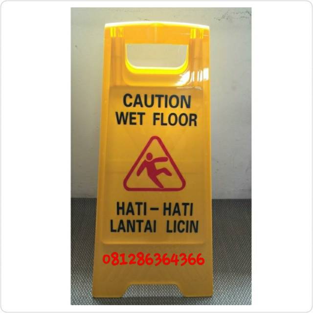 PAPAN PERINGATAN LICIN CAUTION WET FLOOR
