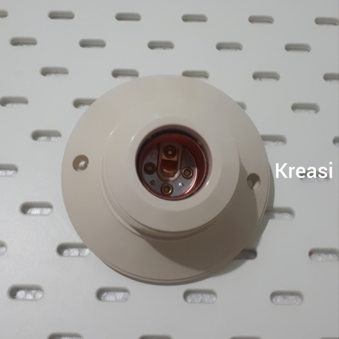 FITTING KAP LAMPU PLAFON BULAT BROCO 1212 - KREM