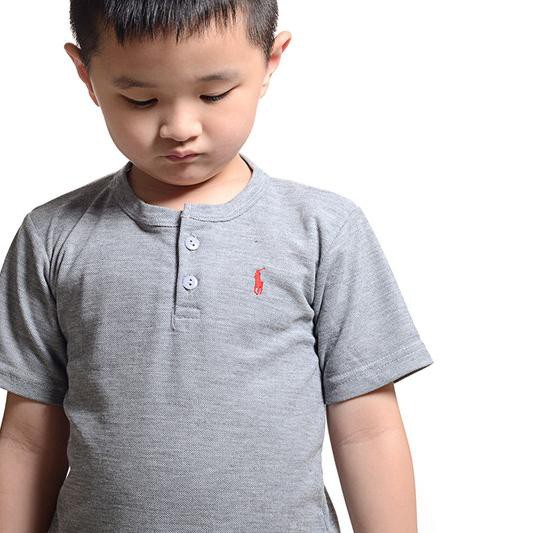 ℮ Kaos polo kancing baju anak cewe cowo polos bahan lacoste tebal ECERAN - Biru Muda, S ♬