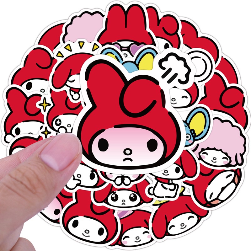 40 buah melodi stiker kartun Jepang Little Red Riding Hood Kelinci cangkir air Jurnal bahan phone ca