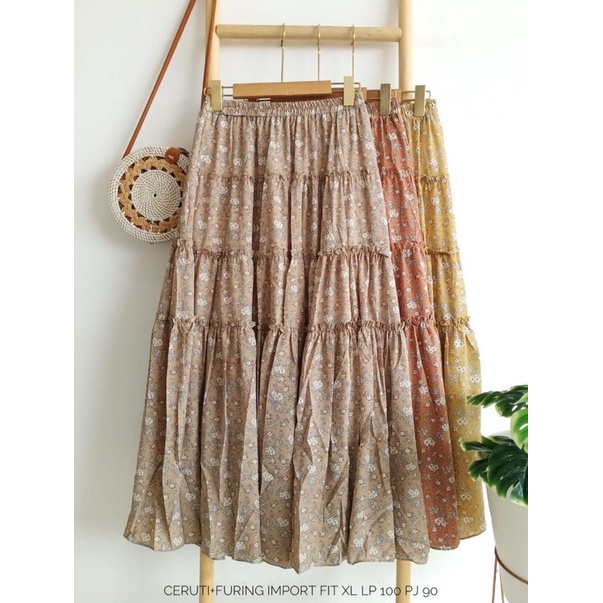 Rok Ceruti Furing Motif Bunga