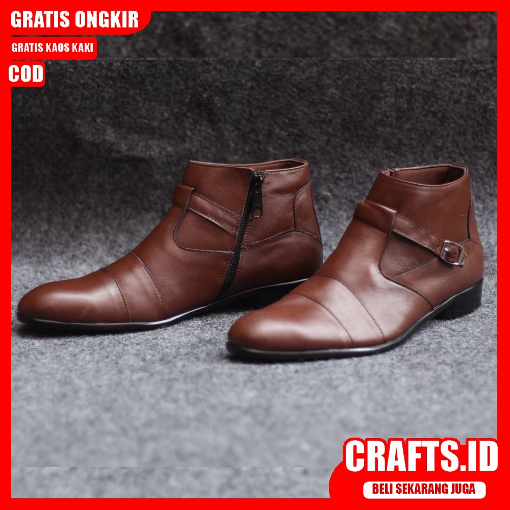 CRAFTS X JULIUS  Sepatu Formal Pria Pantofel Kulit Asli Kerja Kantor Cowok Sepatu Casual