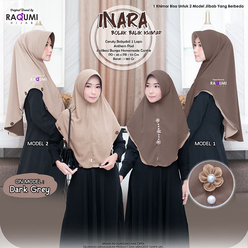[original raqumi]TERLARIS INARA BOLAK BALIK KHIMAR