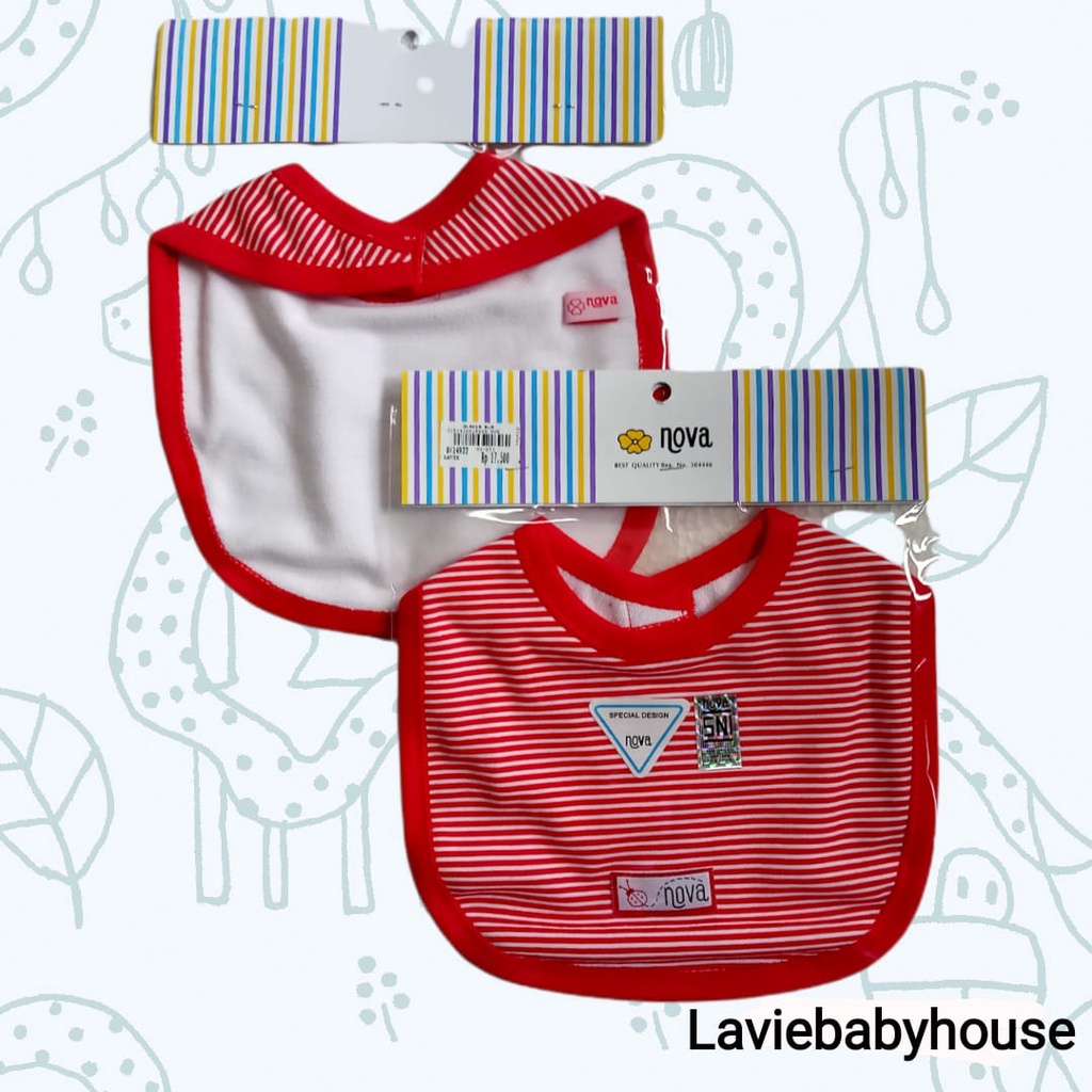 Nova Slaber Bayi Salur Merah (Celemek bayi)