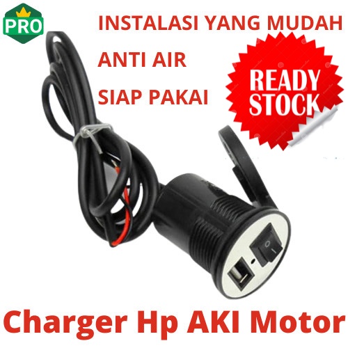 Casan Hp Di Motor Charger Aki Charger Phone Handphone Chasan Carger Sepeda Motor