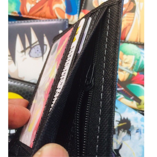 Dompet anime kartun Jepang model lipat dua gambar Naruto sasuke one piece saitama bahan kulit PU lokal gmbar jelas terang dragon ball #dompet #dompetlipat