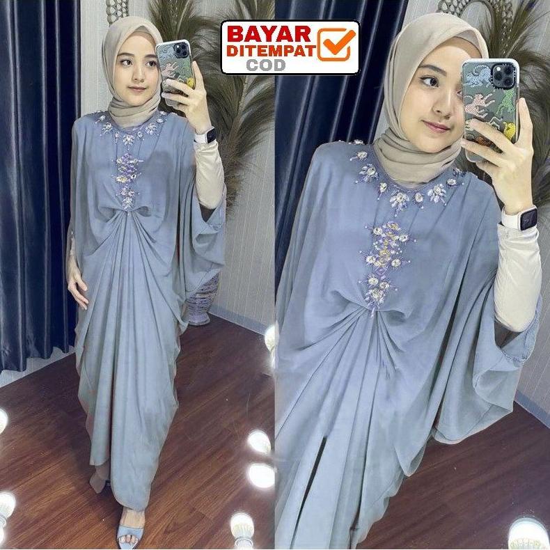 Kaftan Payet Raisa / Kaftan Lebaran / Kaftan Jumbo / Kaftan Mewah / Baju Pesta