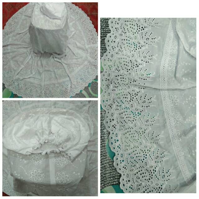 Mukena bordir katun jepang  setelan bukittinggi