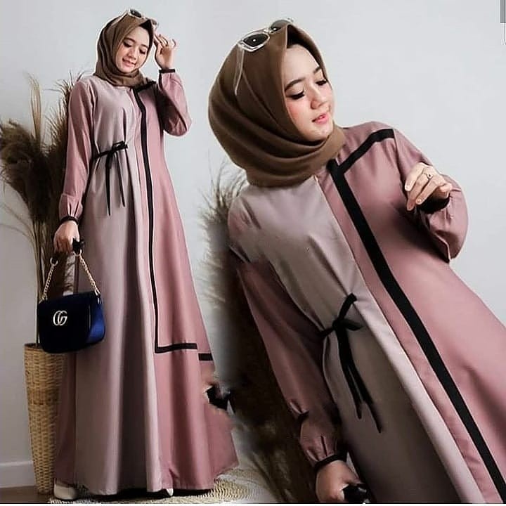 Baju Gamis Wanita Terbaru 2021 Lebaran Muslimah Fashion Khimar Casual Import Ceruty Babydoll Jumbo A