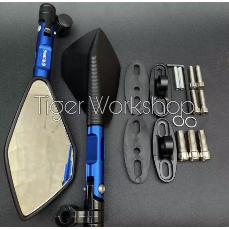 SPION TOMOK V2 V5 JUMBO UNIVERSAL FULL CNC MODEL RIZOMA BISA UNTUK SEMUA JENIS MOTOR-BIRU