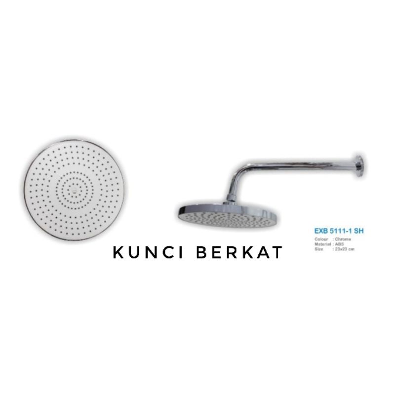 Wall Shower Tanam Bulat/Wall Shower Chrome/Sower Set/Shower Air Hujan