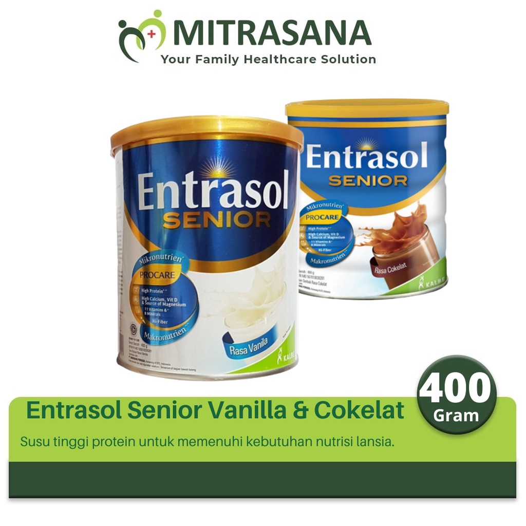 

Entrasol senior Vanilla & Cokelat 400Gr