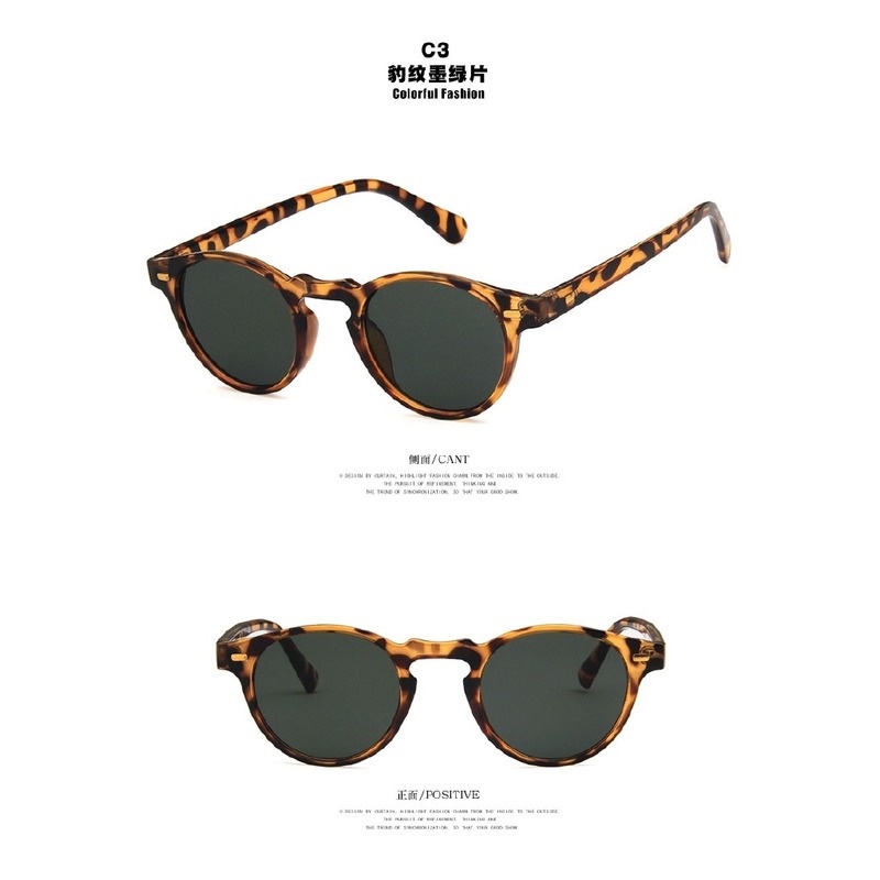 （YUZHU）COD Klasik Barat Putaran Retro Style Sunglasses Pria Kacamata Vintage Yang Berkualitas Tinggi