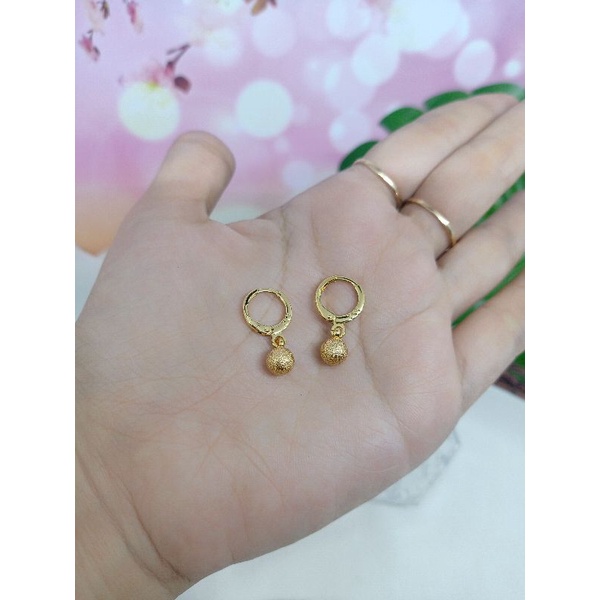 Anting wanita lapis emas gold model bola