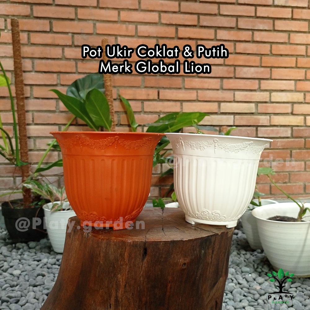 Pot Nordik 20 | Pot Tanaman Hias | Pot Tabung | Pot Putih Hitam Coklat | Merk Citra Jaya Plastik