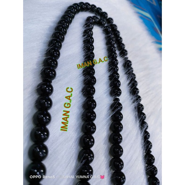 tasbih batu limbad 10mm 99butir asli/tasbih batu black jade oleh2 haji tidak akan luntur