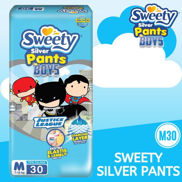SWEETY Silver Pants Boys  M 30