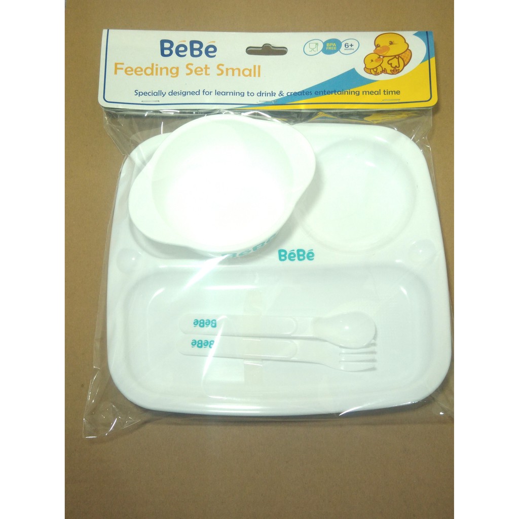 Feeding Set Small Perlengkapan Makan Bayi 'Bebe' - BPA Free