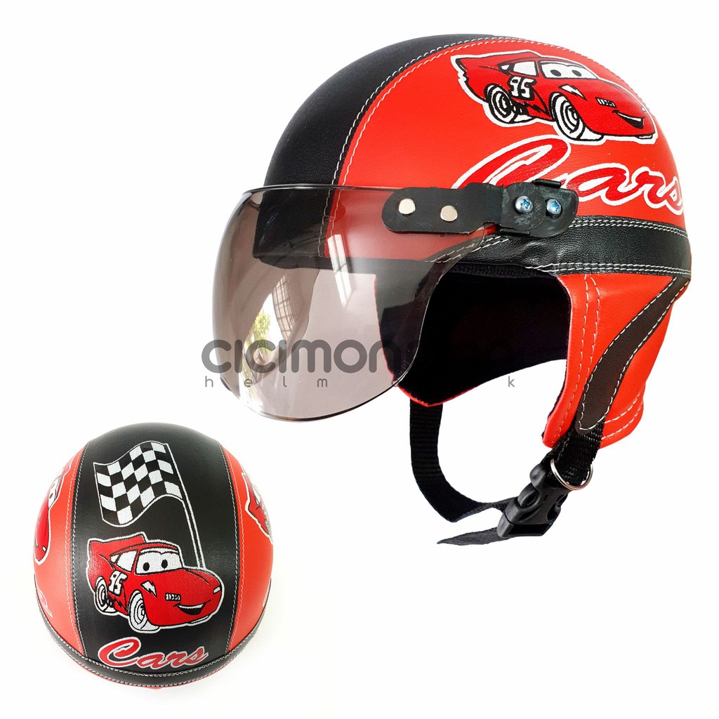 Helm Anak Retro Karakter  Cars