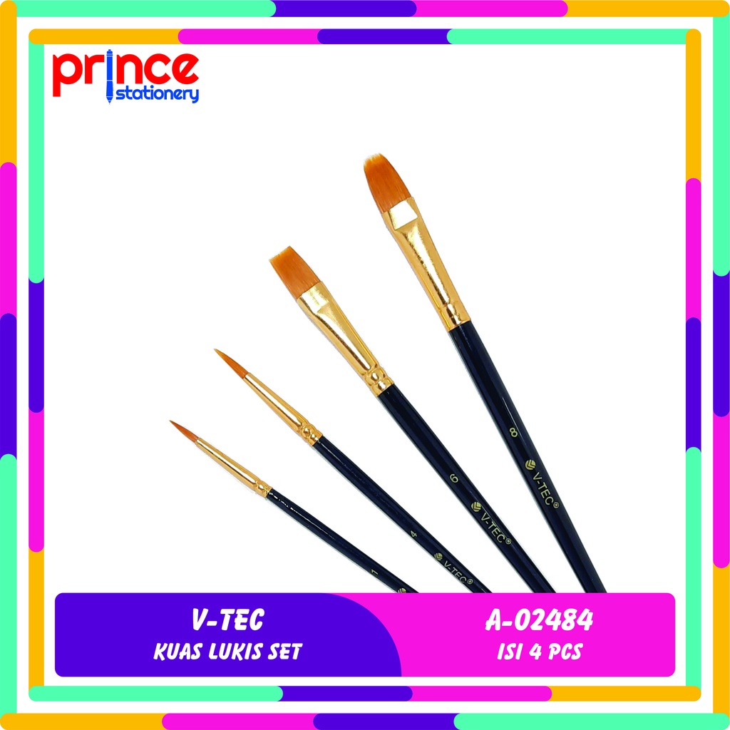 

V-TEC KUAS LUKIS SET A-0284H ISI 4 PCS