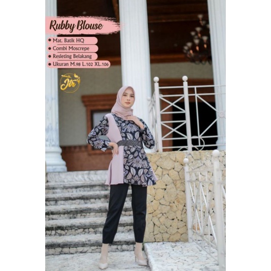 tey-17 Batik Wanita ASJ SA HRB026 Kenogo Kemeja Tosca Pendek-Model 8