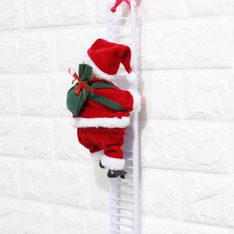 Mary 20x12.5cm/7.87x4.92in Lucu Elektrik Santa Claus Climbing Ladder Mainan Lucu Untuk Perlengkapan Kreatif Anak Menghilangkan Bosan