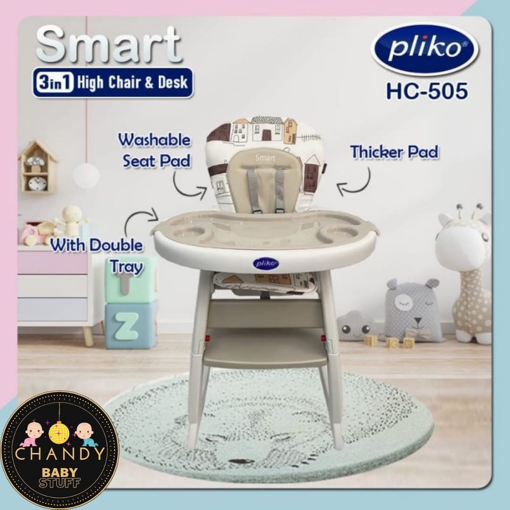 KURSI MAKAN BAYI PLIKO HIGH CHAIR &amp; DESK 3 IN 1 SMART HC 505