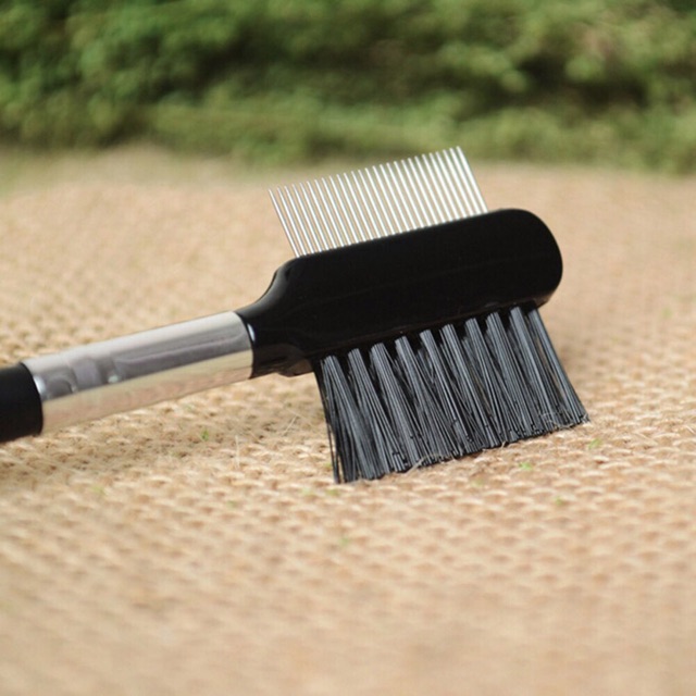 Sisir Alis/Bulu Mata Warna Hitam/ 2 in 1 brush OZID