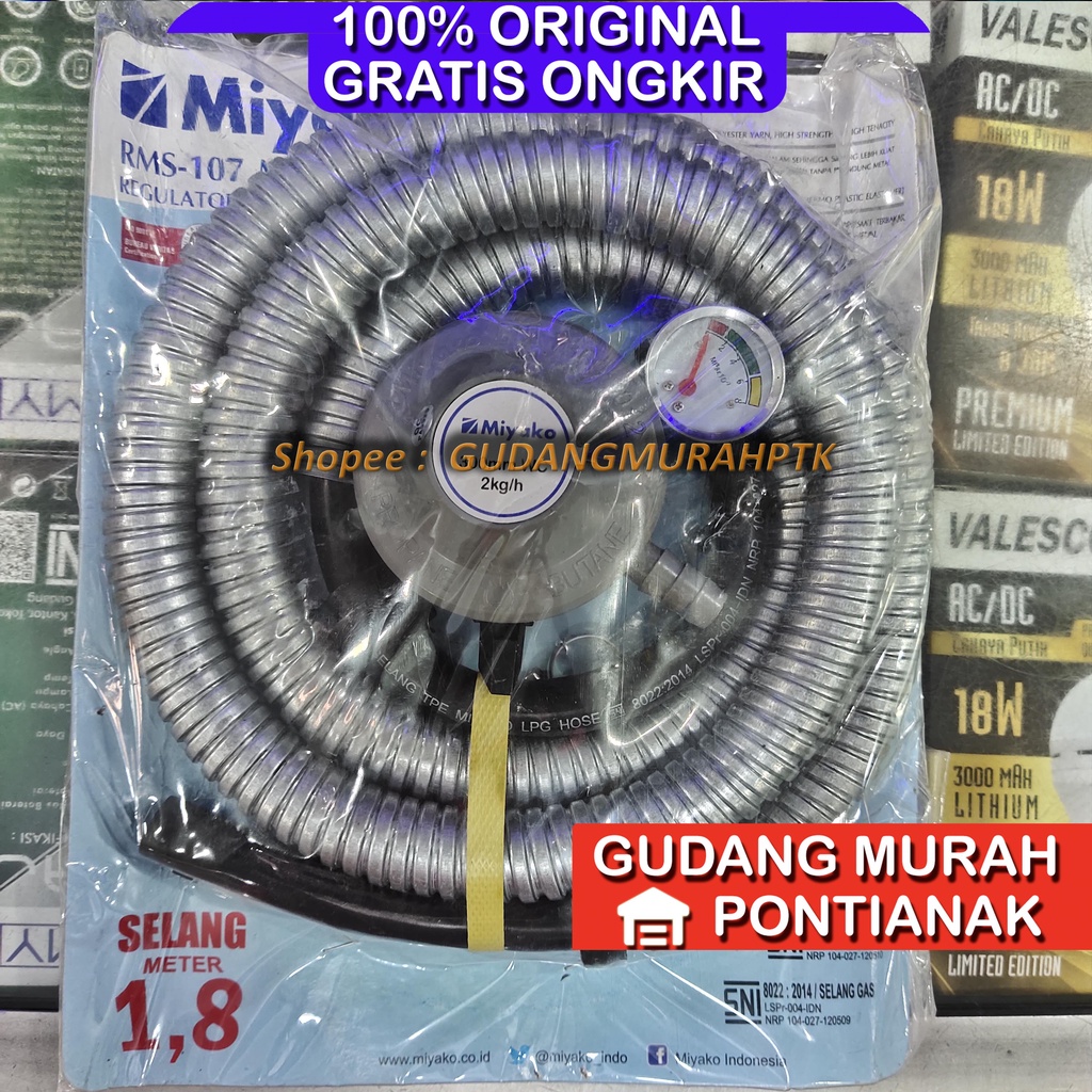 Selang Gas Miyako Regulator Besar Paket RMS 107 Aman dan Lengkap cincin gas