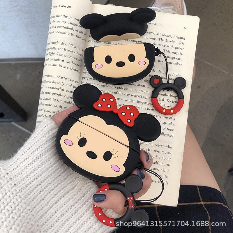 Airpods 1/2 - PRO 3D Case Karakter Kartun Bahan Silikon 1-20-2