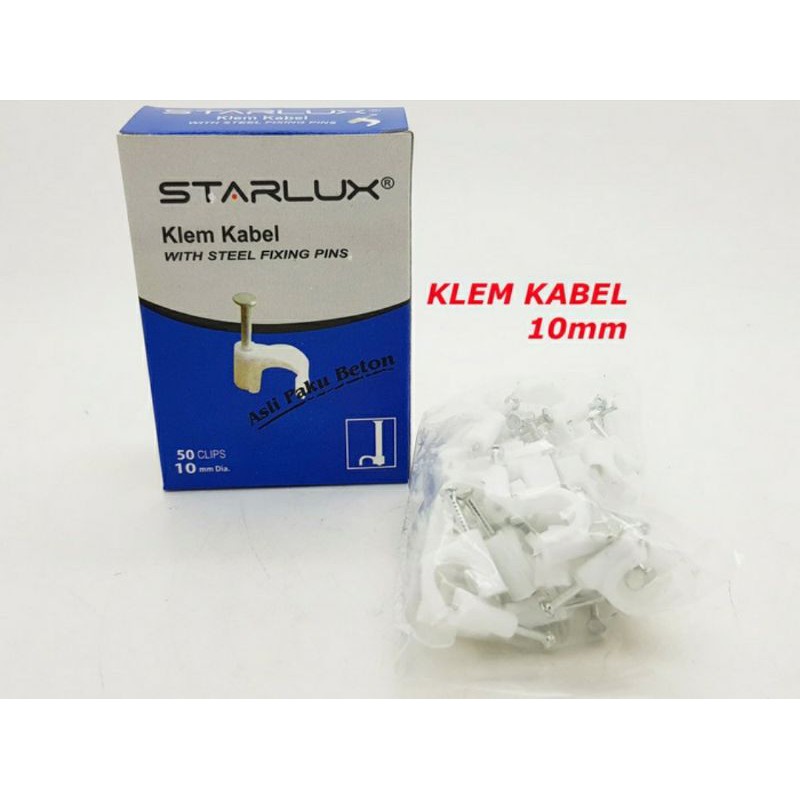 Jual Starlux Klem Kabel Mm Paku Beton Asli Isi Clips Warna Putih