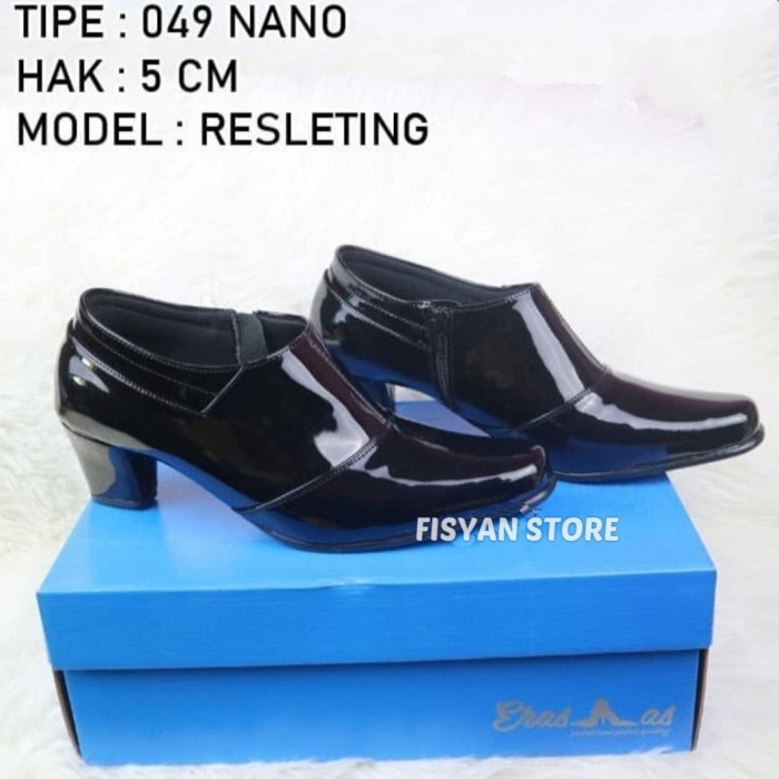 Sepatu PDH Polwan Resleting | Sepatu Paskibraka | Sepatu Pantofel 049