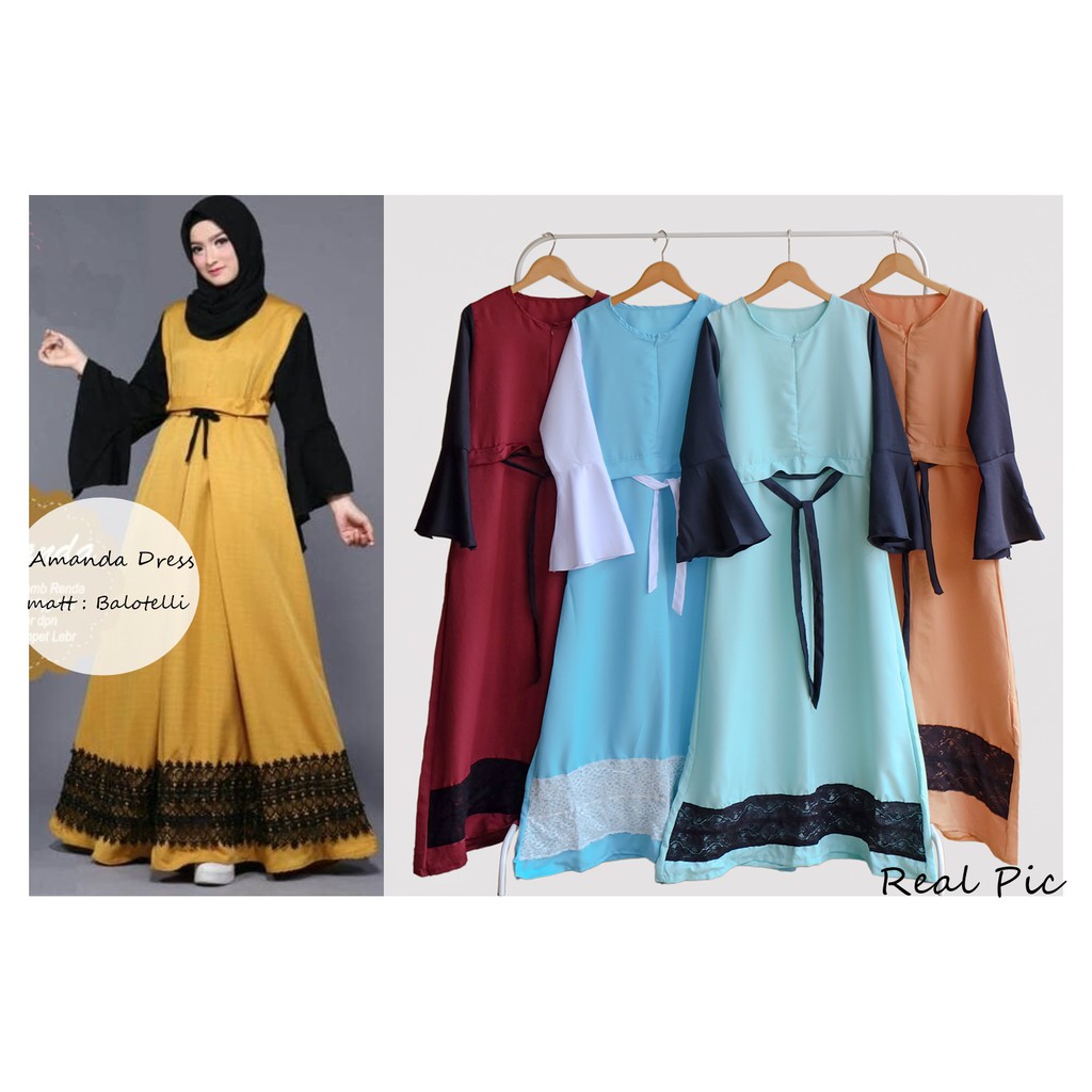 [COD] Amanda Dress | Gamis Muslim Brukat