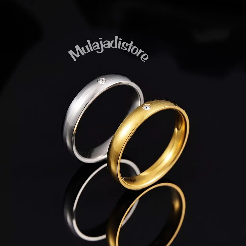 ☑️Cod Cincin Titanium Permata Pria Wanita Cincin Titanium Anti Luntur Cincin Titanium Terbaru Cincin