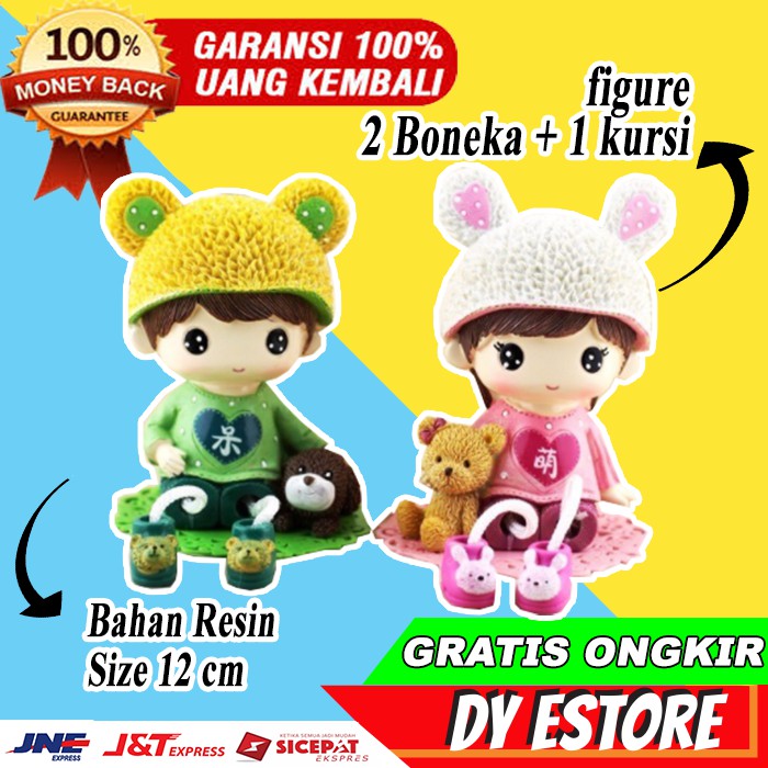 D964 Hiasan Pajangan Boneka Resin Dinding mini Jepang Miniatur Boneka Couple Kecil Ruangan Rumah