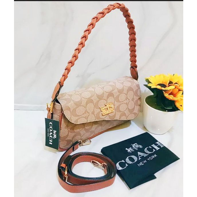 Tas COC Signature / Tas Bahu Wanita Soulder bag Tali Kepang  + Sertifikatnya