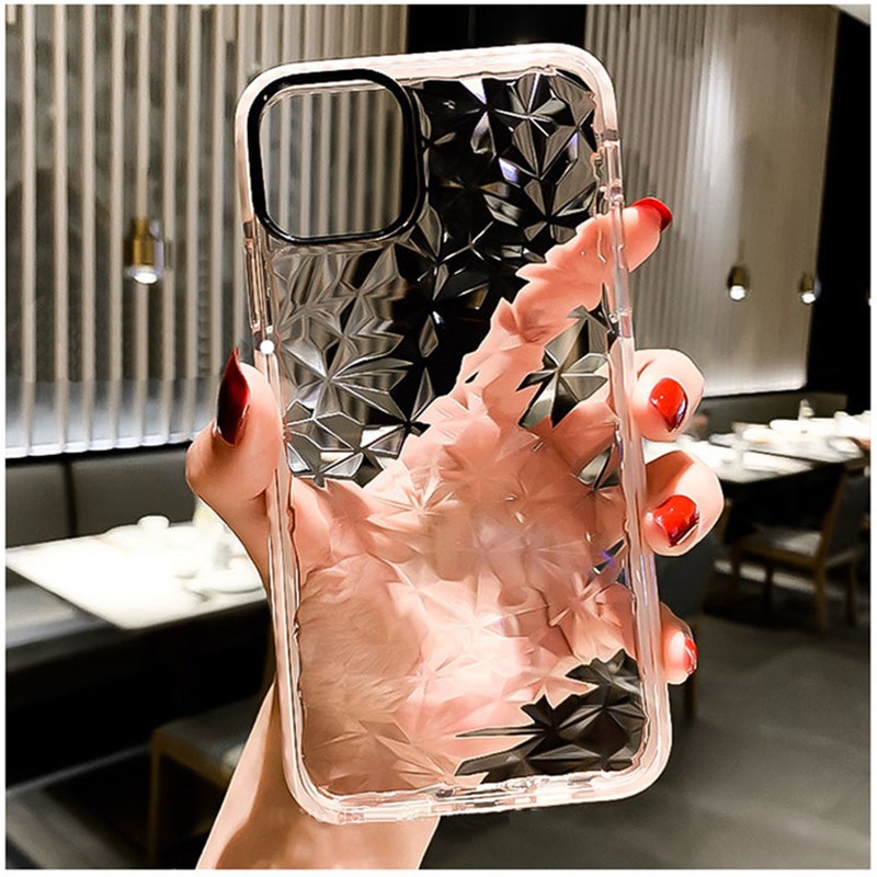 Case Transparan Shockproof Aksen Berlian Untuk iPhone 11 Pro X XS Max XR 6 6s 7 8 Plus SE2020