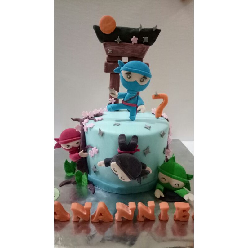 

kue tart ulang tahun ultah custom karakter fondant buttercream ninja kota malang