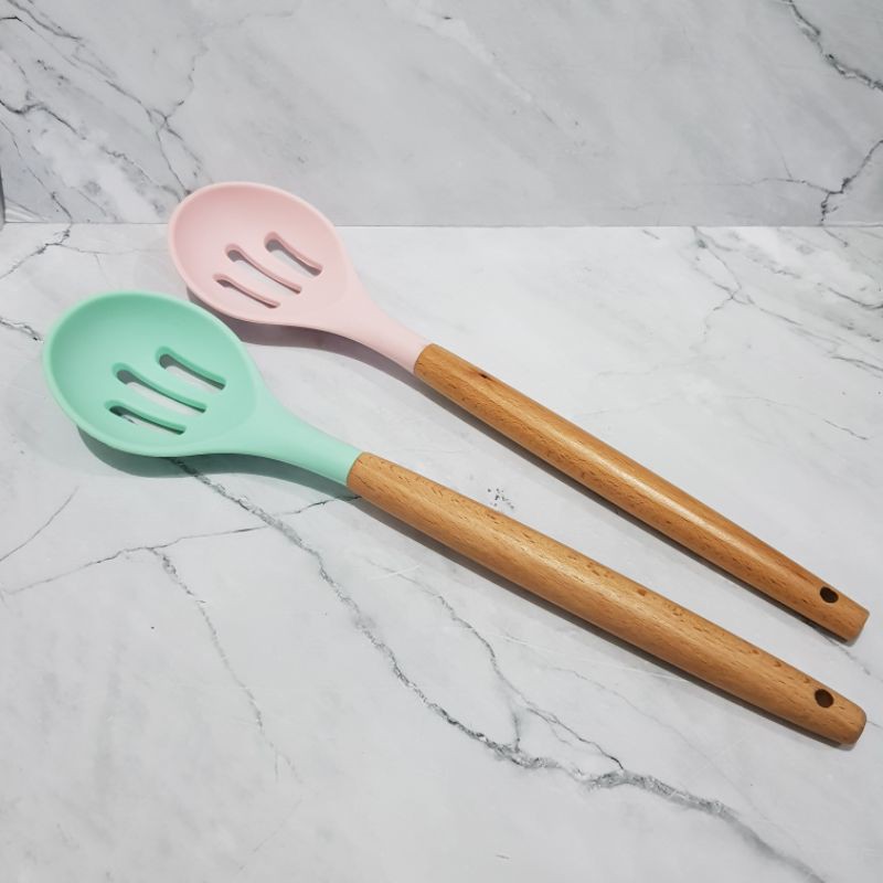 CENTONG SOP silcone LADLE masak silicon 34 cm gg kayu turner silikon tahan panas soup ladle