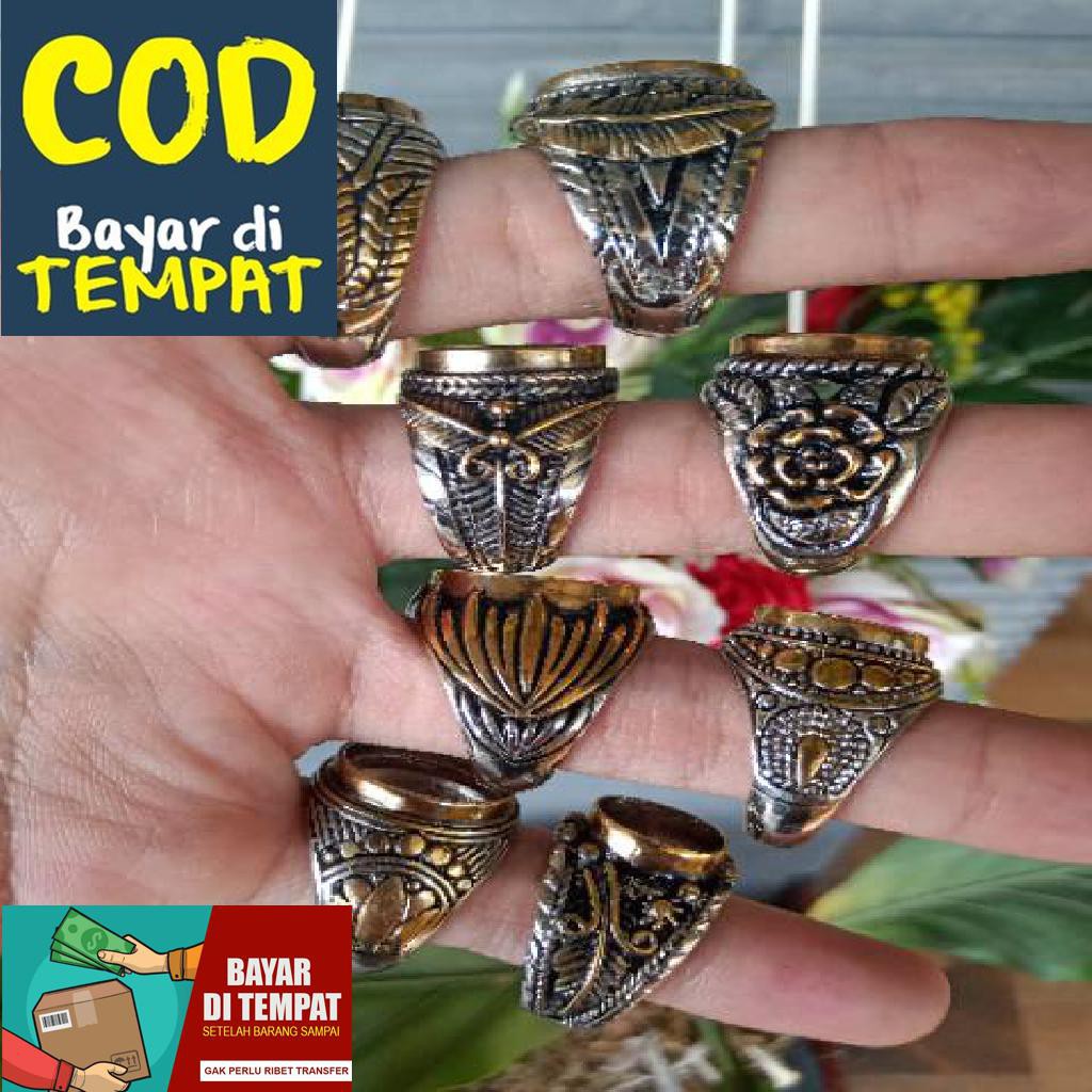 GROSIR RING  EMBAN AKIK ALPAKA SUPER 3D TERBARU MINIM ORDER 20BIJI Sultan