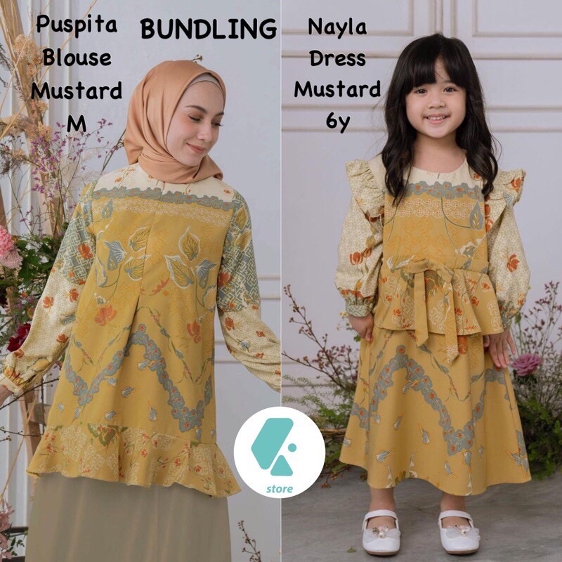 PUSPITA BLOUSE BUNDLING NAYLA DRESS ANAK BY GEULIS | DRESS MEWAH