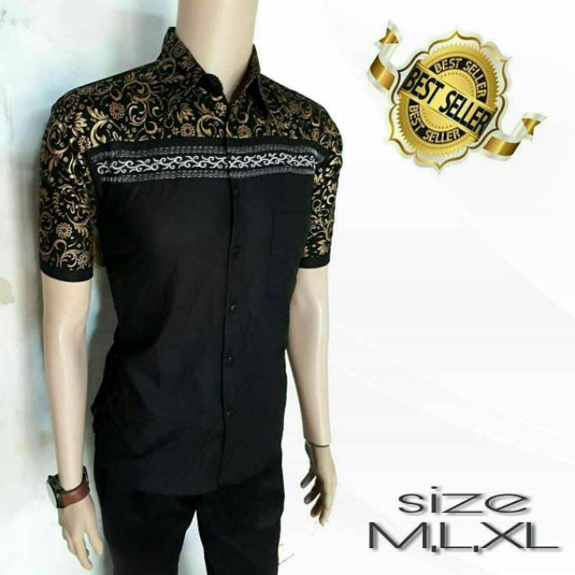 BAGUS SISA LEBARAN modern 2018 2019 hitam adem/ FASHION BAJU BUSANA MUSLIM PRIA Baju Koko  muslim