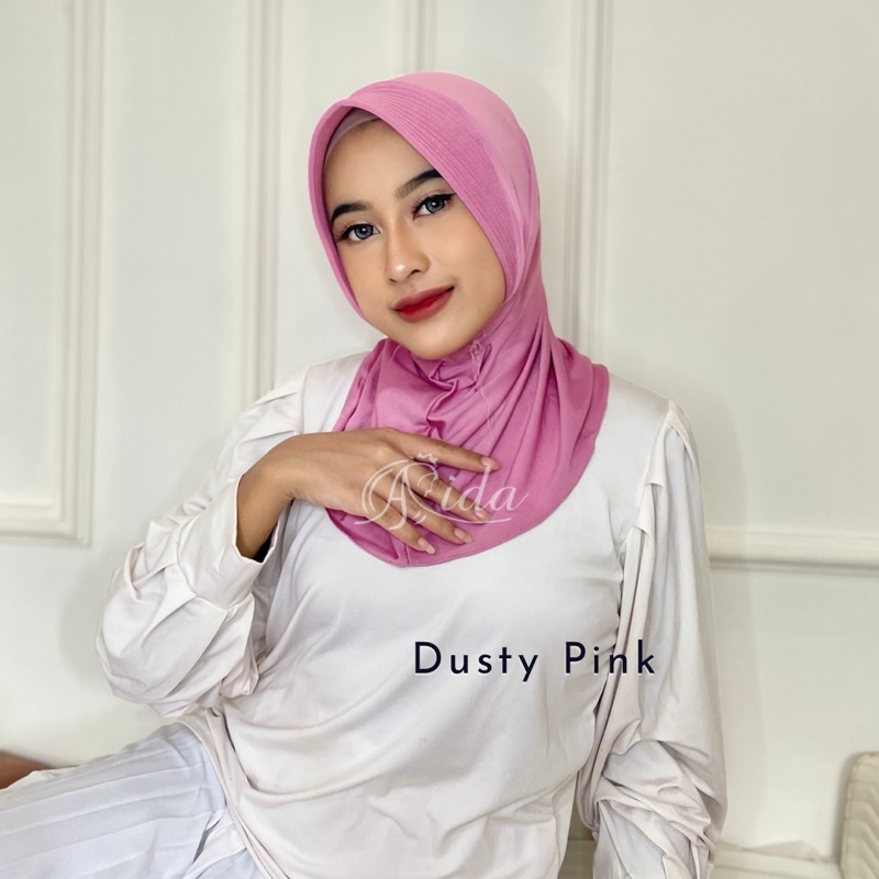 Jilbab Sport Volly Jersey Hijab Instant-Dusty Pink