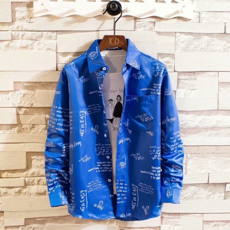 KEMEJA IMPORT PRIA KOREA ORIGINAL GRAFITI M-3XL YU1