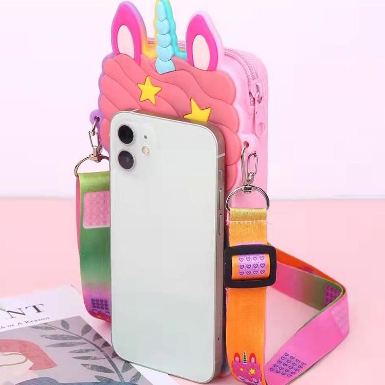 [ MUAT HP ] TAS POP IT UNICORN UNTUK HP KOTAK PENDIL POP IT TEMPAT PENSIL PENCIL BOX PANJANG TAS POP